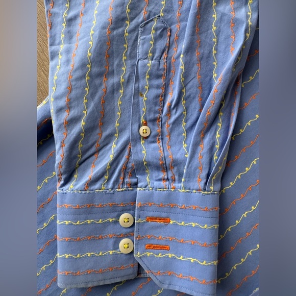 Robert Graham Mens Button Up Sz M Contrast Cuff Long Sleeve Collared‎ - Picture 6 of 12